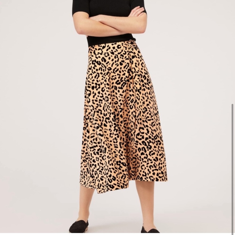 Oysho Animal Print wrap Midi Skirt